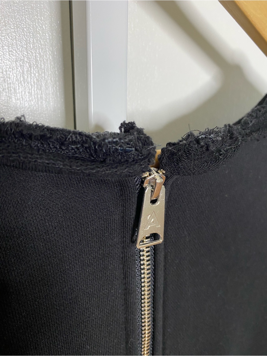 Aakaska | Black 100% Cotton Long Double Zip Long-Sleeve Sweatshirt Jacket — image 7 of 8